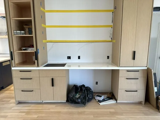 Cabinetry fitted to the measured room during installation