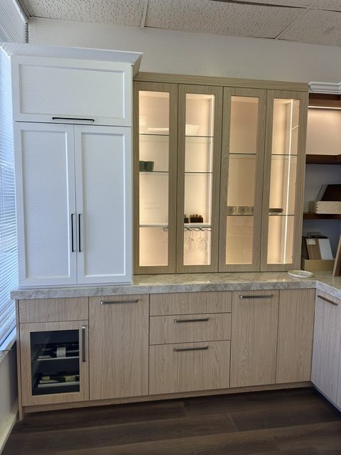 Finished built-in display cabinetry